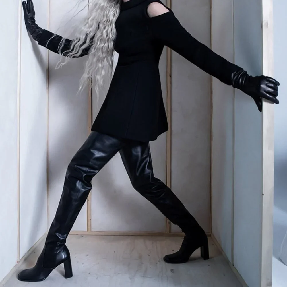 Zara Atelier Limited Edition Thigh High Leather Heeled Boots - Picture 1 of 8